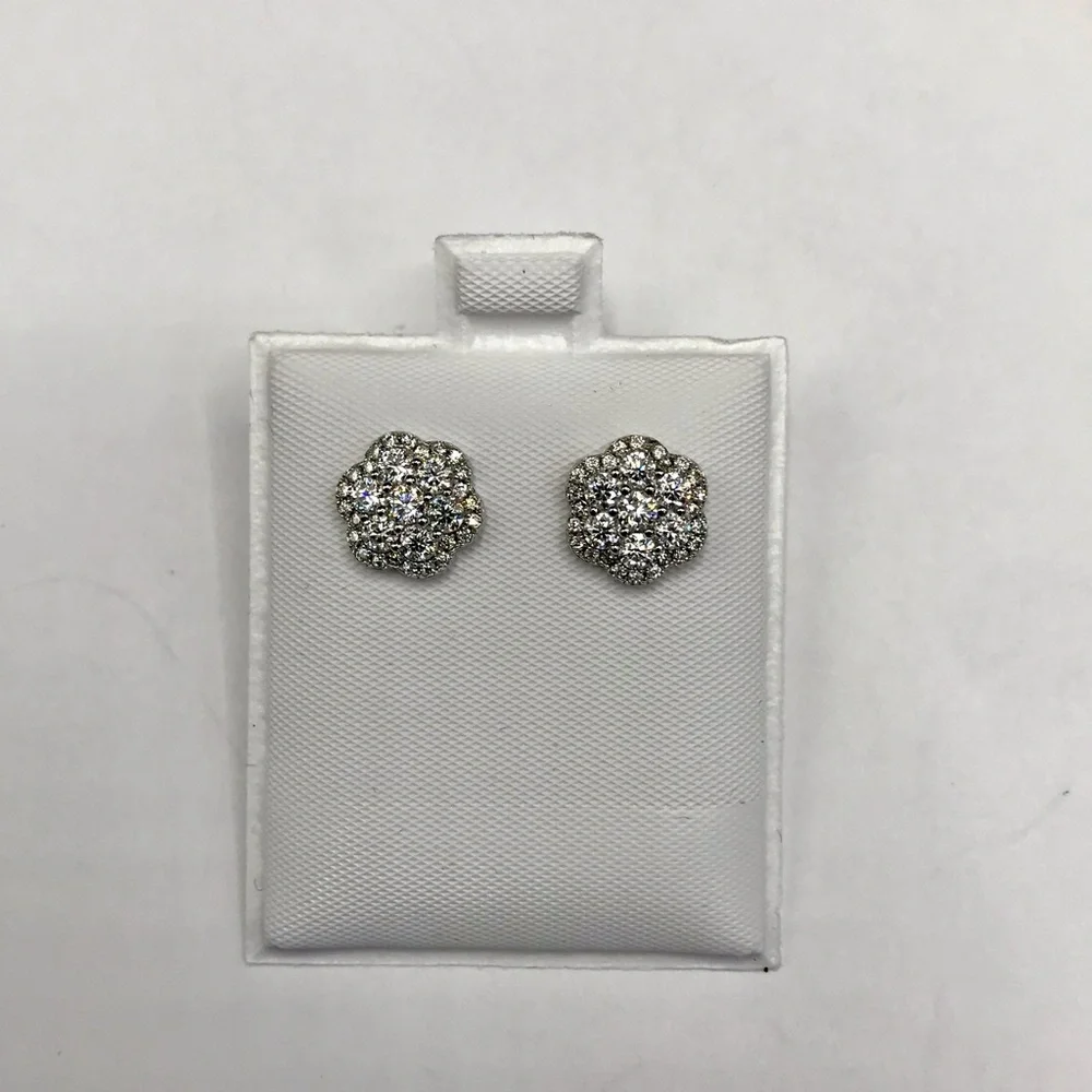925 Sterling Silver Screw Back Flower Screw Back Stud Earrings